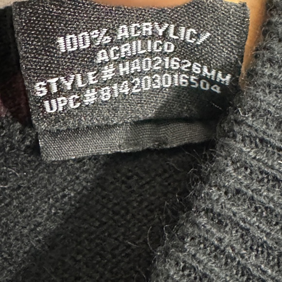 Haggar Men’s Size Medium 100% Acrylic Knit Black Stripe Crew Pullover Sweater - Picture 5 of 7